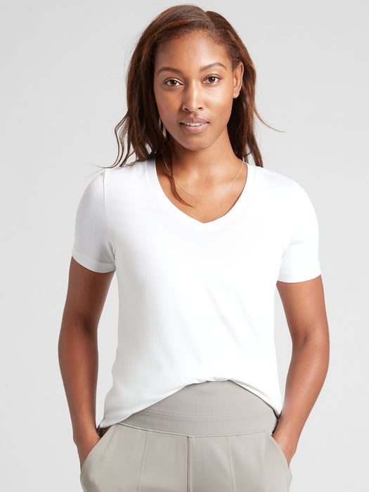 Essential V&#45Neck Tee - Bright White