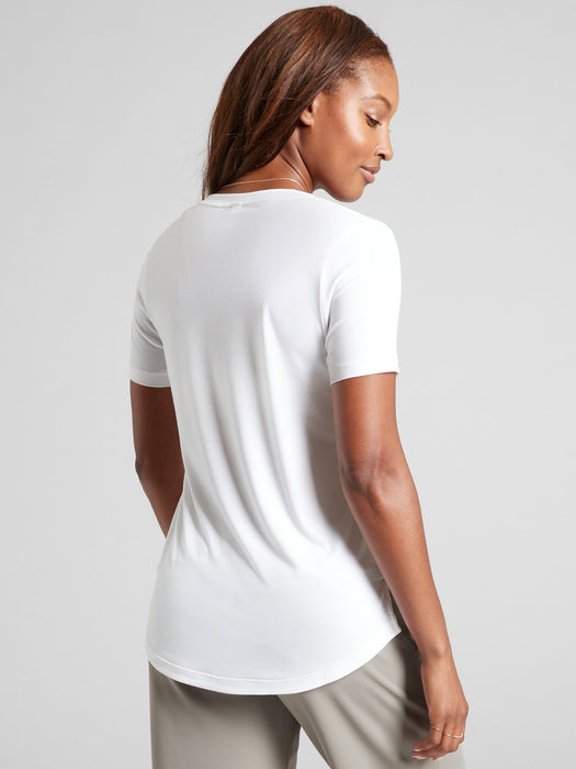 Essential V&#45Neck Tee - Bright White
