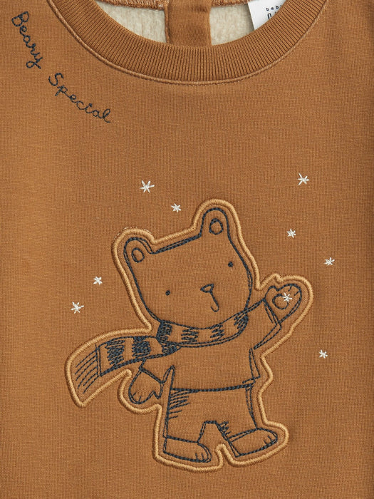 Baby Cozy Sherpa Lined One-Piece - deep camel