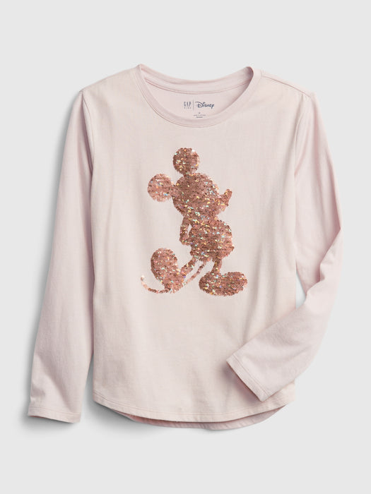 GapKids &#124 Disney Mickey Mouse Flippy Sequin Graphic T-Shirt - dull rose