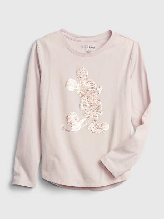 GapKids &#124 Disney Mickey Mouse Flippy Sequin Graphic T-Shirt - dull rose