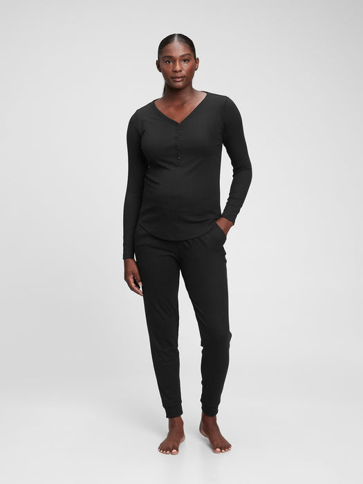 Maternity Henley Knit Sleep Set