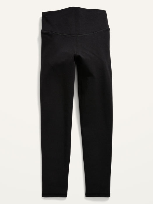 High-Waisted PowerChill Crossover 7/8-Length Leggings for Girls - Black