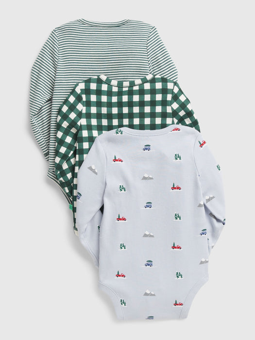 Baby 100% Organic Cotton Print Bodysuit (3-Pack)