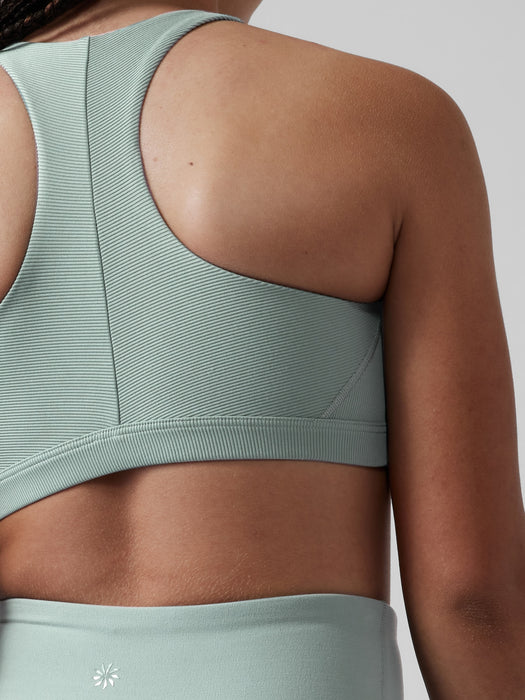 Athleta Girl Ribbed Speed Racer Bra - Minimalistic Grey