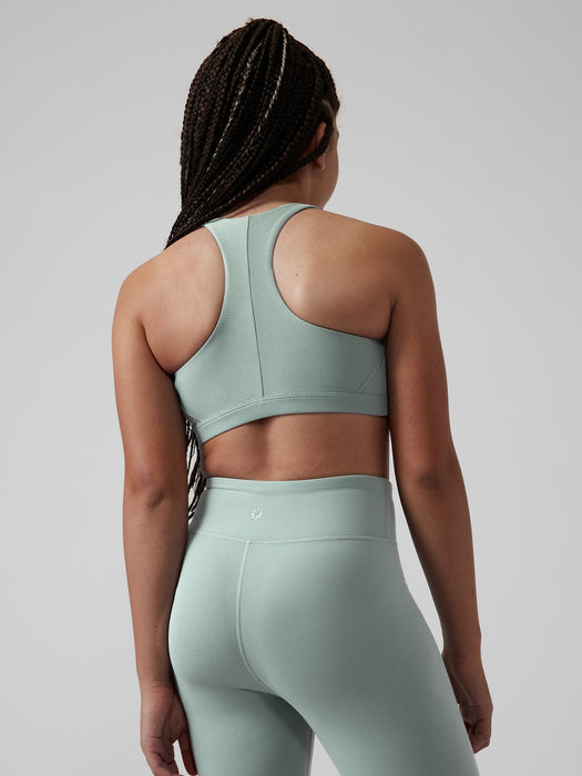 Athleta Girl Ribbed Speed Racer Bra - Minimalistic Grey