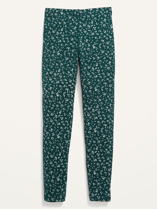 Printed Built-In Tough Full-Length Leggings for Girls - Green