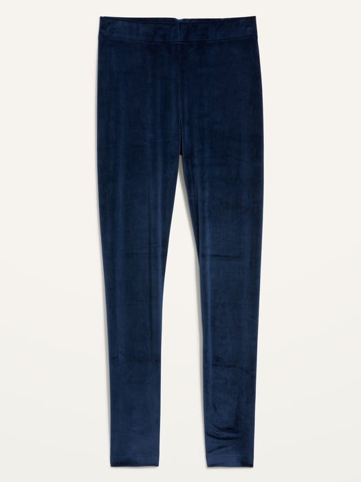 High-Waisted Velour Ankle Leggings For Women