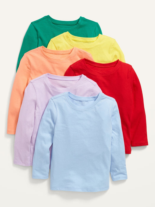 Unisex Long-Sleeve T-Shirt 6-Pack for Toddler