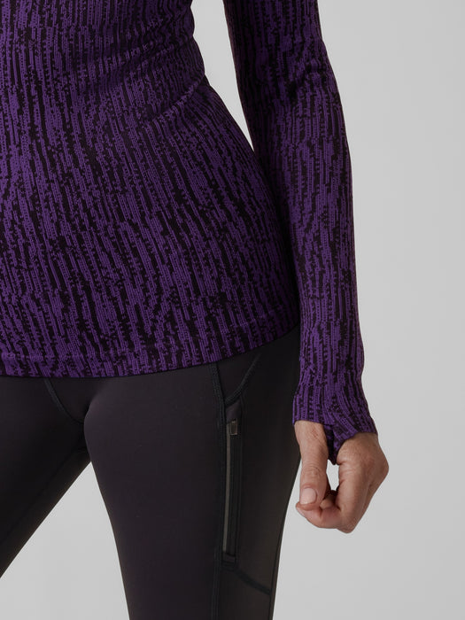 Flurry Elemental Turtleneck - Snowscape Black/ Basalt Violet