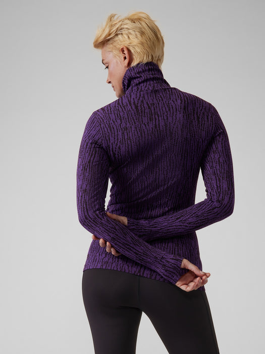 Flurry Elemental Turtleneck - Snowscape Black/ Basalt Violet