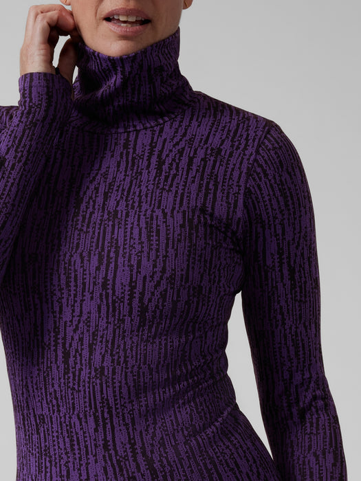 Flurry Elemental Turtleneck - Snowscape Black/ Basalt Violet