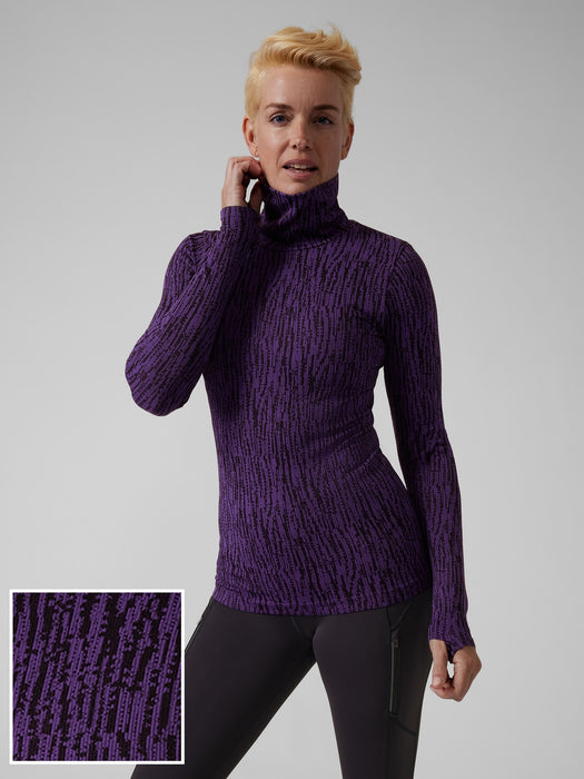 Flurry Elemental Turtleneck - Snowscape Black/ Basalt Violet