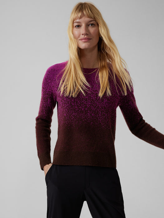 Hawthorn Textured Crew Sweater - New Horizon Ombre Warm