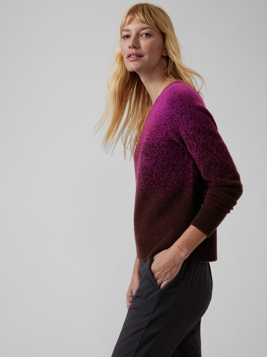 Hawthorn Textured Crew Sweater - New Horizon Ombre Warm