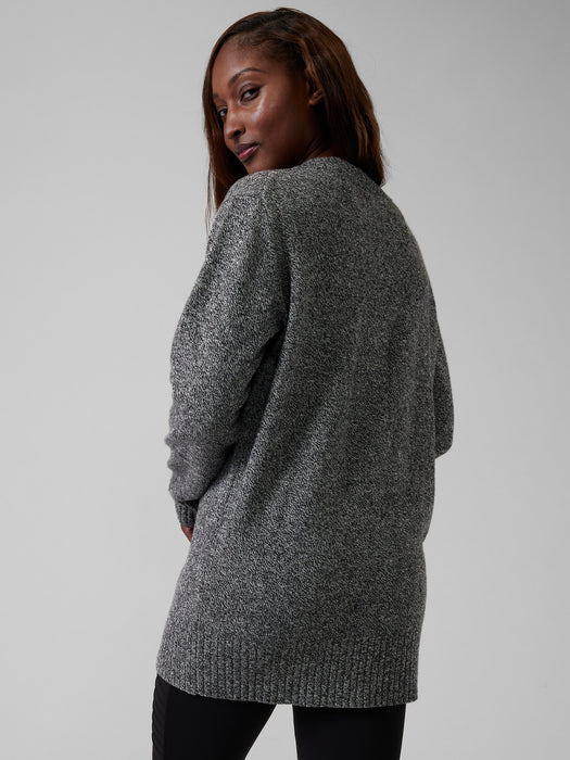 Vital V&#45Neck Tunic - Black / White Marl