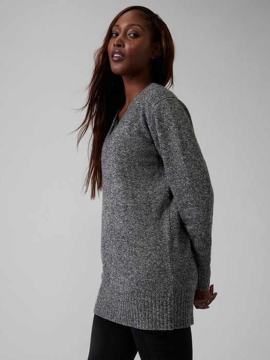 Vital V&#45Neck Tunic - Black / White Marl