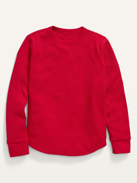 Long-Sleeve Thermal-Knit T-Shirt For Boys - Red