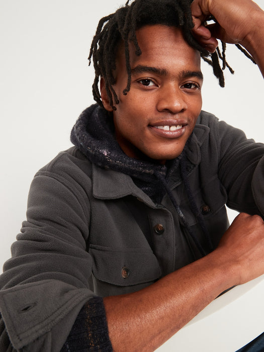 Cozy Microfleece Shacket for Men