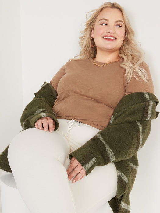 EveryWear Crew-Neck Slub-Knit Long-Sleeve T-Shirt for Women