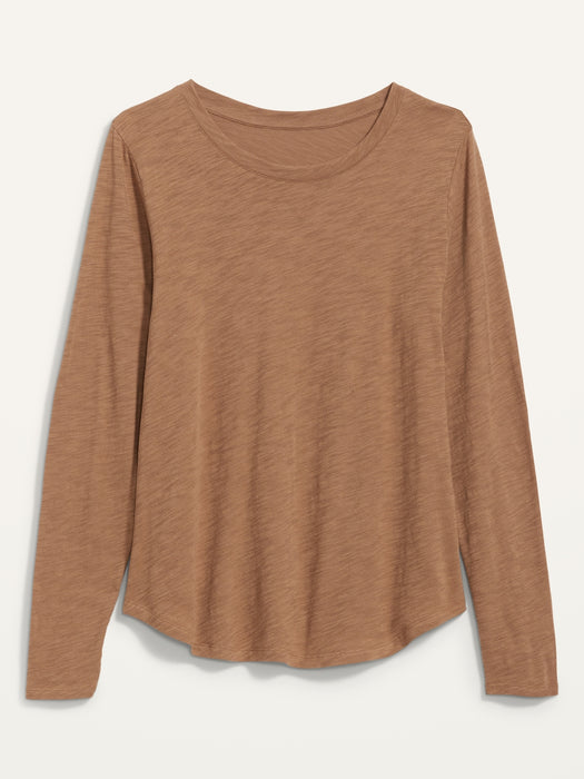 EveryWear Crew-Neck Slub-Knit Long-Sleeve T-Shirt for Women