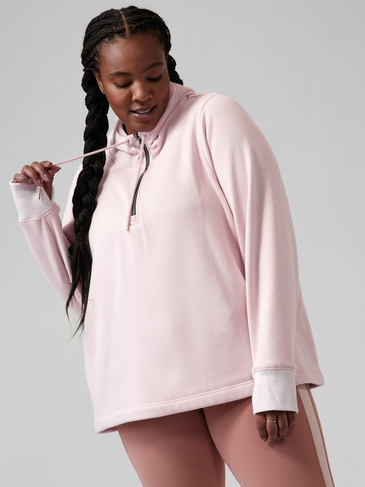 Cozy Karma 1/4 Zip Hoodie - Orchid Pink Heather
