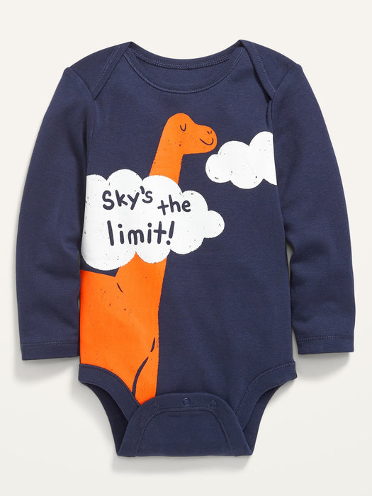 Unisex Long-Sleeve Graphic Bodysuit for Baby - Blue