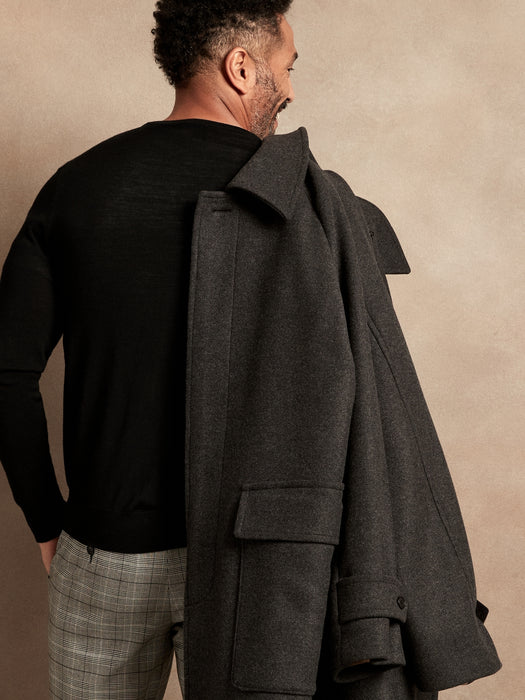 Merino V-Neck Sweater - Black