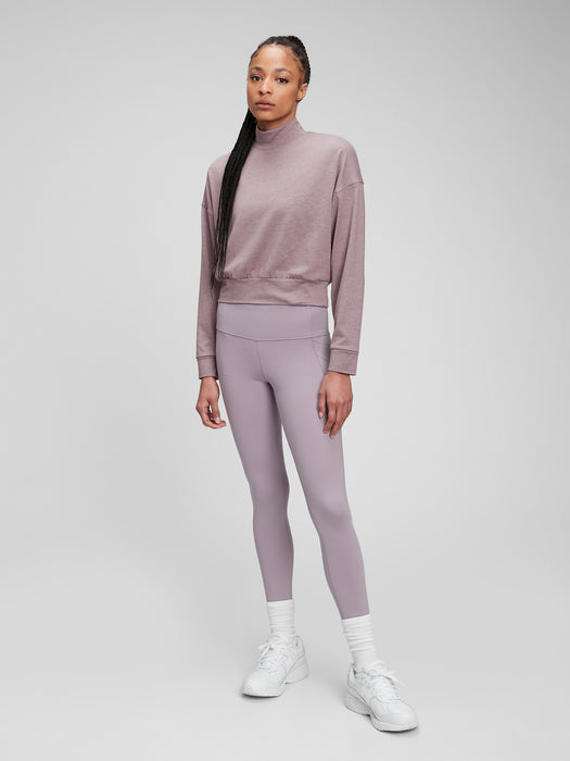 Brushed Jersey Crop Mockneck Sweatshirt