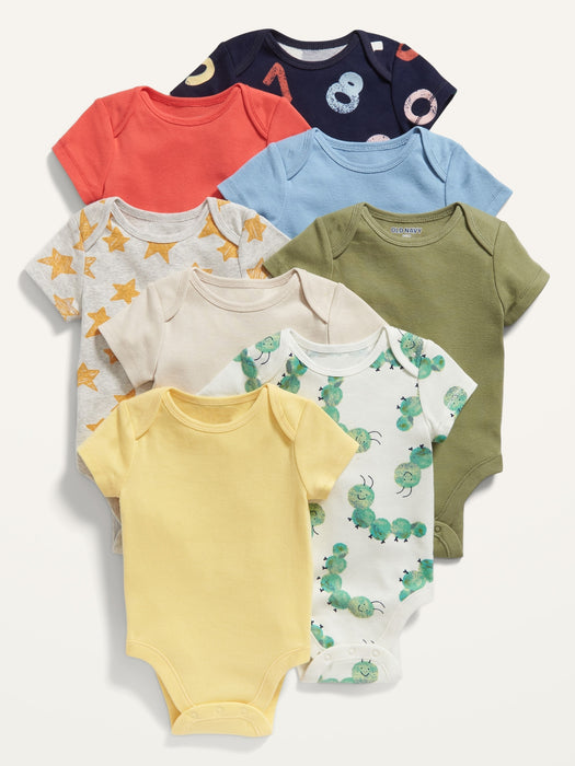 Unisex Short-Sleeve Bodysuit 8-Pack for Baby - Green