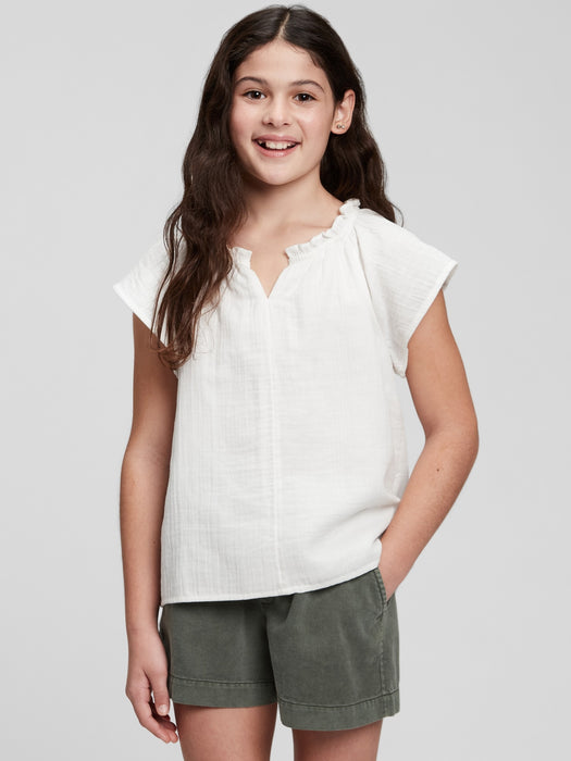Kids Gauze Flutter Top