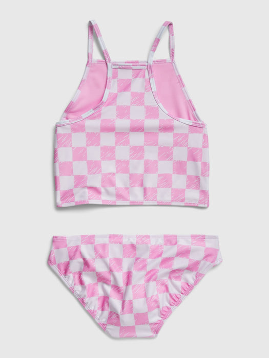 Kids Recycled Tankini - sugar pink