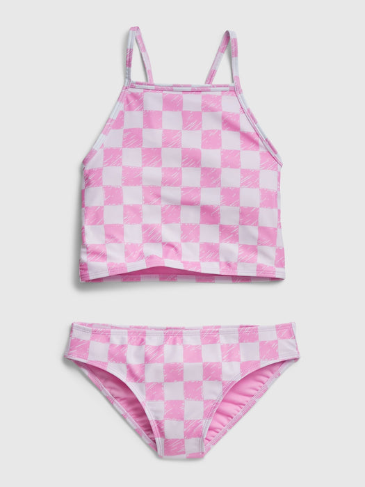 Kids Recycled Tankini - sugar pink