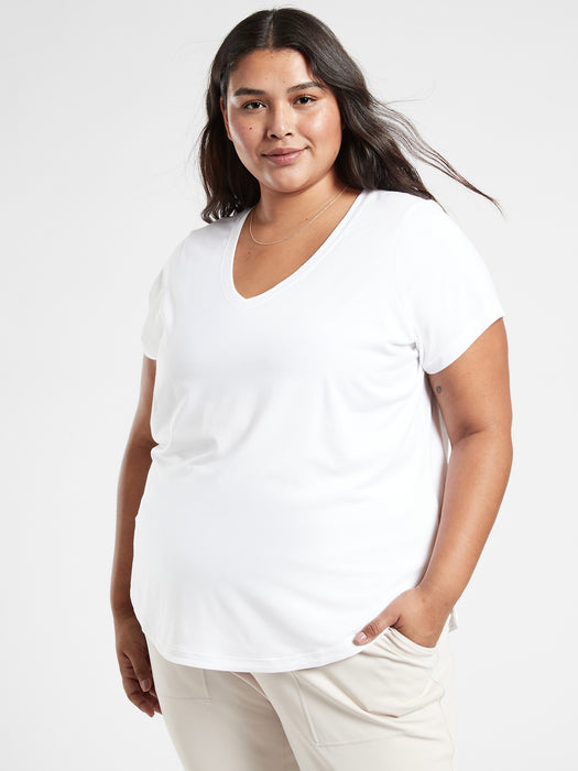 Essential V&#45Neck Tee - Bright White
