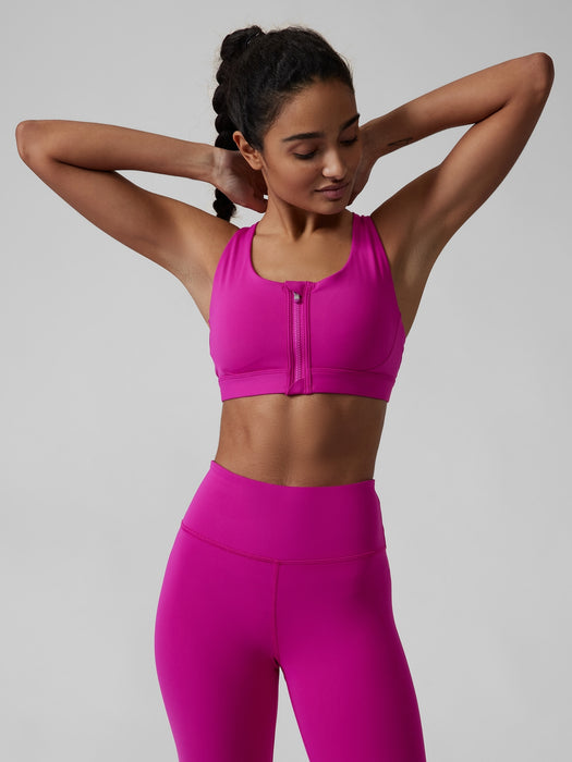 Ultimate Zip Front Bra A&#45C - Electric Fuchsia