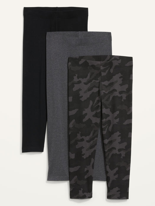 High-Waisted Cropped Leggings 3-Pack For Women