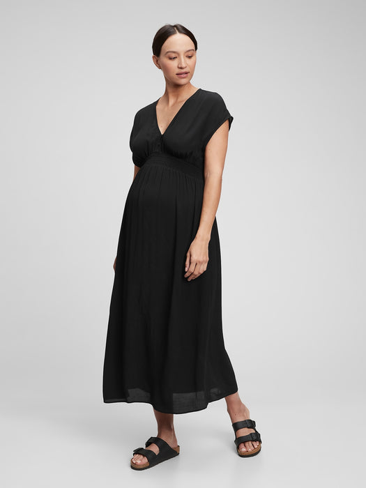 Maternity Empire Waist Midi Dress
