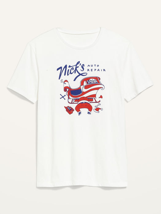 Matching Holiday Graphic T-Shirt for Men - White