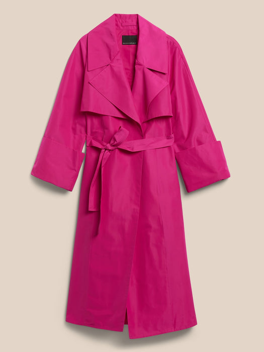 Oversized Opera Coat - Bright Peony Pink