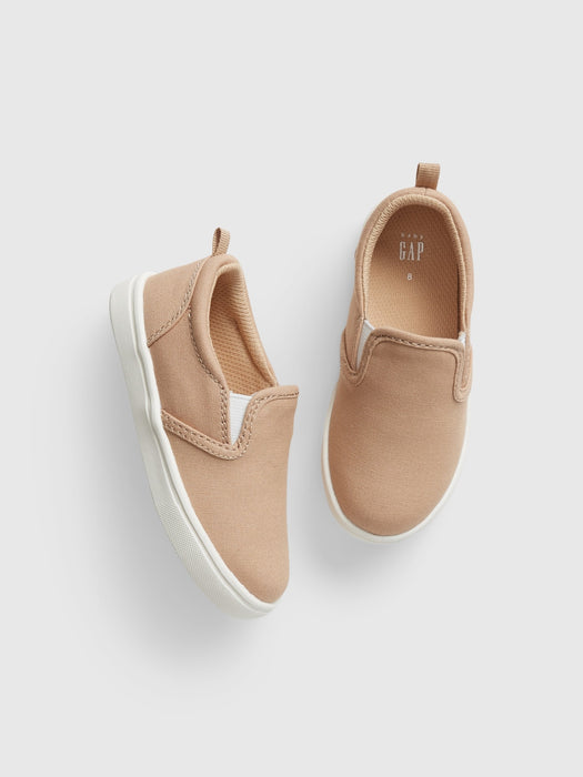 Toddler Khaki Slip-On Sneakers - khaki beige