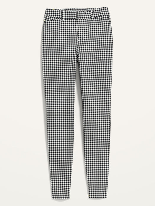 High-Waisted Gingham Pixie Skinny Pants for Women - Multi