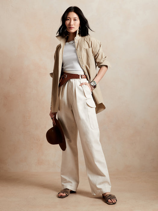 Ribbed Boat-Neck T-Shirt - White