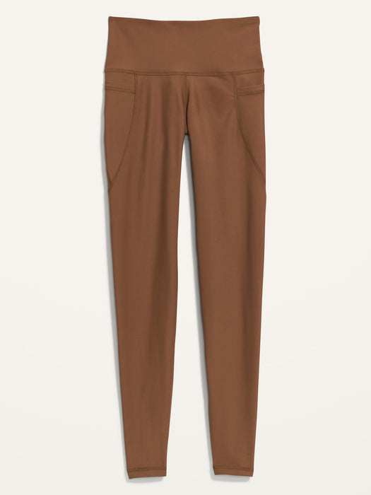High-Waisted PowerSoft Side-Pocket Leggings for Women - Brown