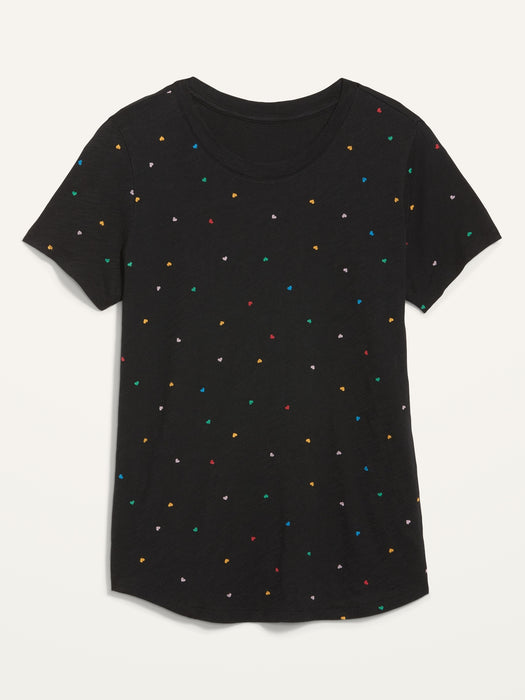 EveryWear Printed Slub-Knit T-Shirt for Women - Multi