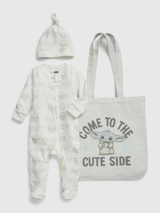 babyGap &#124 Star Wars&#153 100% Organic Cotton Print One-Piece Outfit Set - new off white