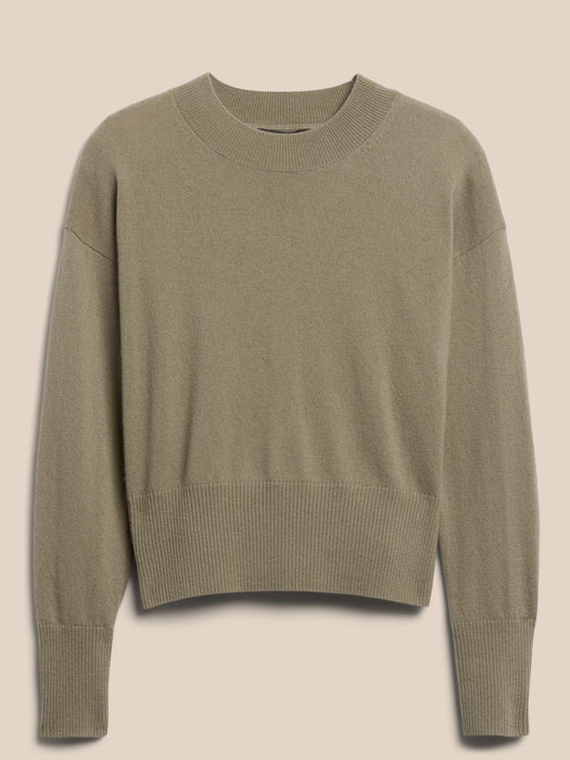 Venetia Cashmere Crew-Neck Sweater - Tate Olive Green