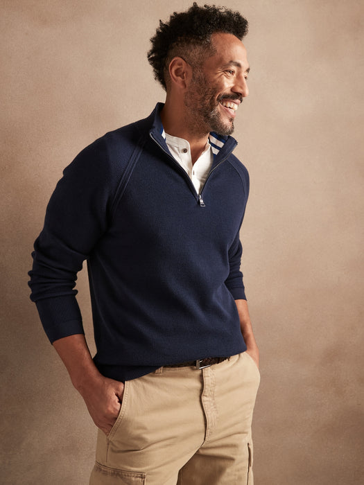 Lodi Half-Zip Sweater - Navy