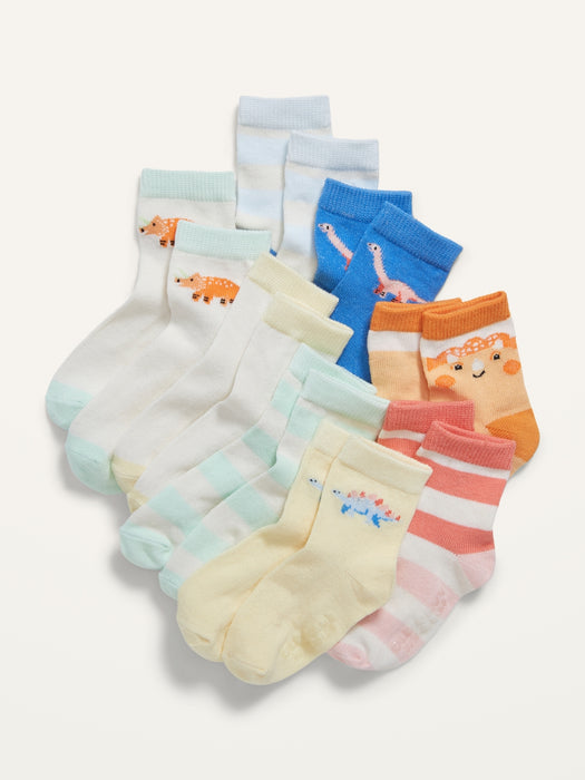 Unisex Crew Socks 8-Pack for Toddler & Baby - Multi