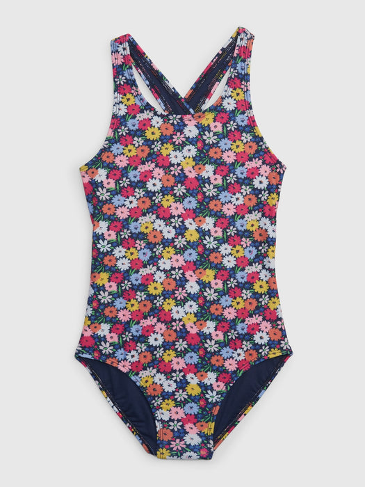 Kids Recycled Graphic Swim One-Piece