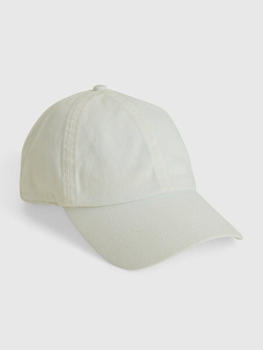 100% Organic Cotton Washed Baseball Hat - new off white